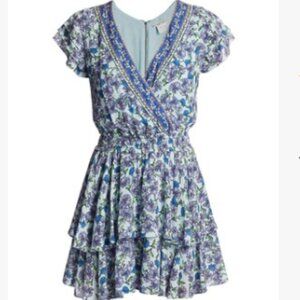 Alice + Olivia Mariska Blue Floral Romper Size 8